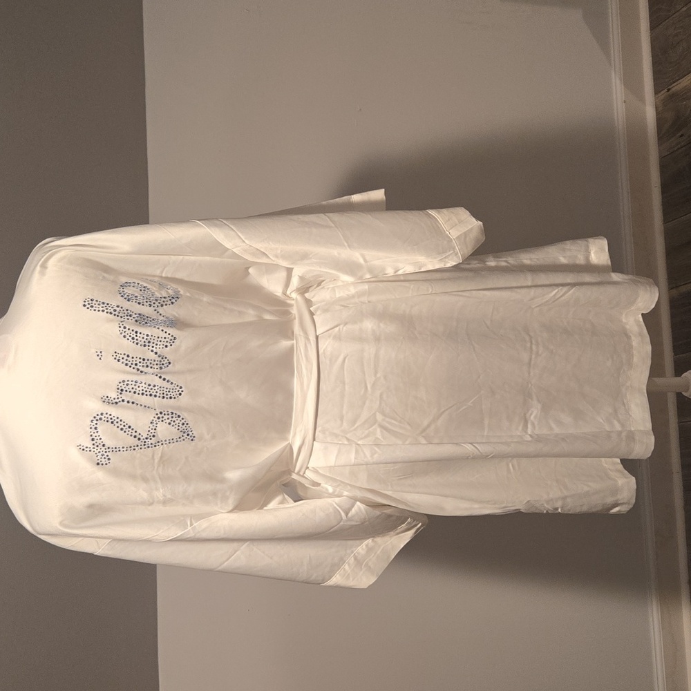Victoria's Secret Rhinestone BRIDE White Robe
